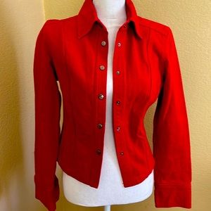 Gucci red denim jean jacket authentic. Excellent condition. Italian size 42